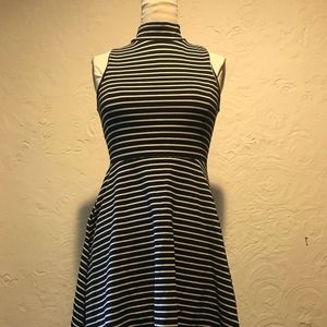 Acemi black and white striped skater dress